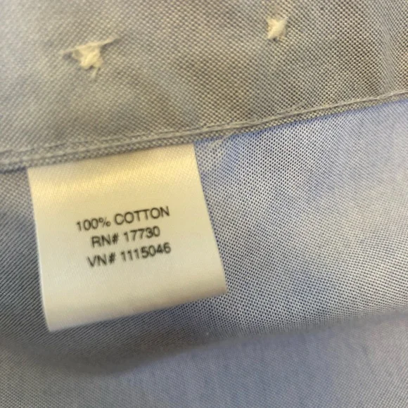 Versona XL Cotton Blue Classic Button Down Dress Shirt - Picture 3 of 5